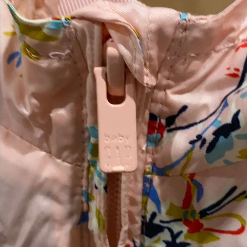 Peach Floral babyGap windbreaker hooded zip up